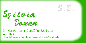 szilvia doman business card